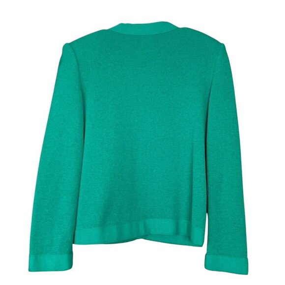 Vtg Castleberry Knit Cardigan Sweater Jacket Hook Open Front Minty Green Size 8 - Picture 2 of 8